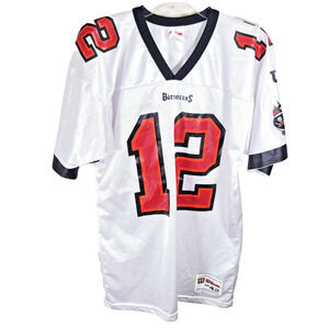 Vtg Tampa Bay Buccaneers Trent Dilfer #12 Jersey White Wilson Size 42/M USA Made